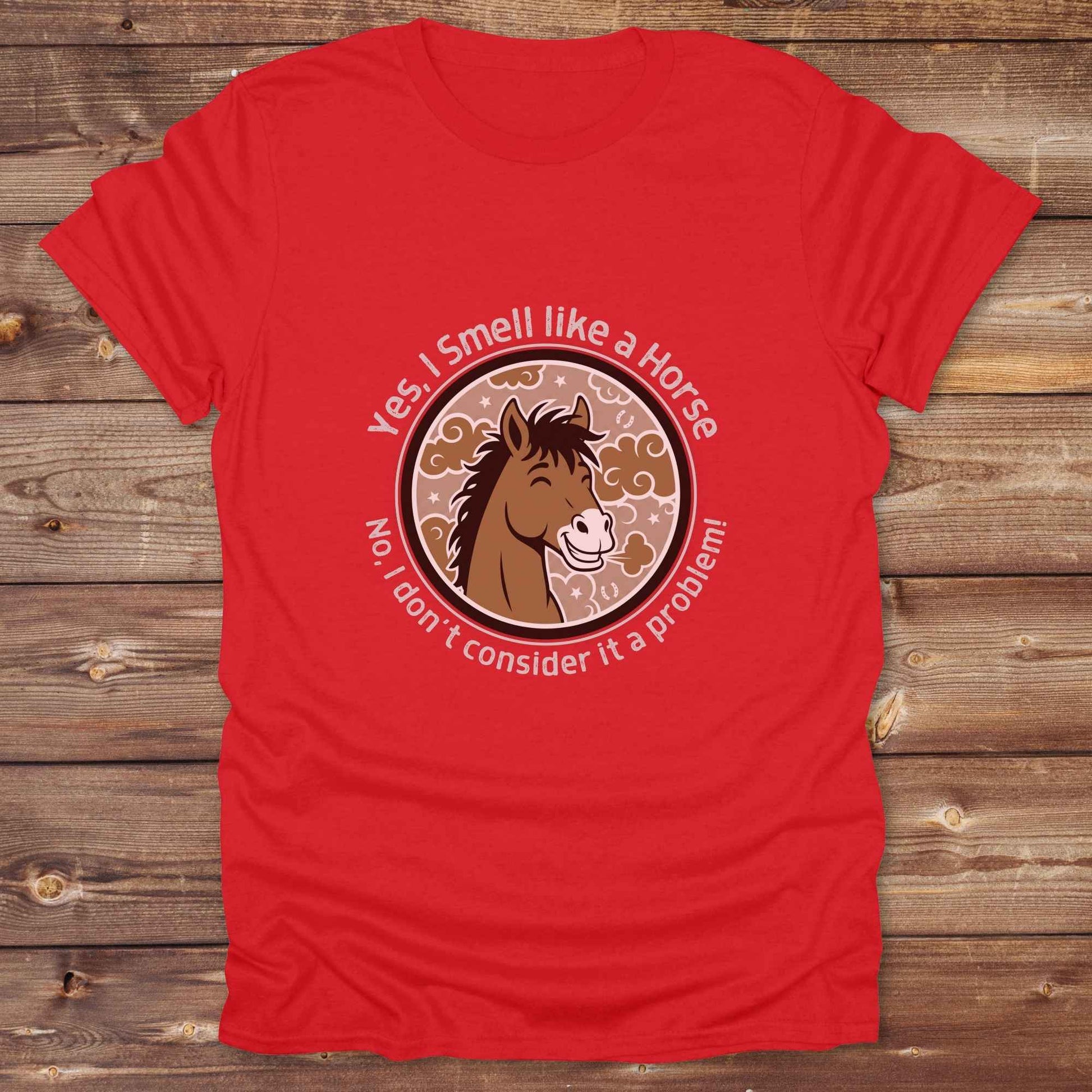 red Yes, I Smell like a Horse T-Shirt, Funny Tees, Western Style Cowgirl Shirts, Equine T-Shirts
