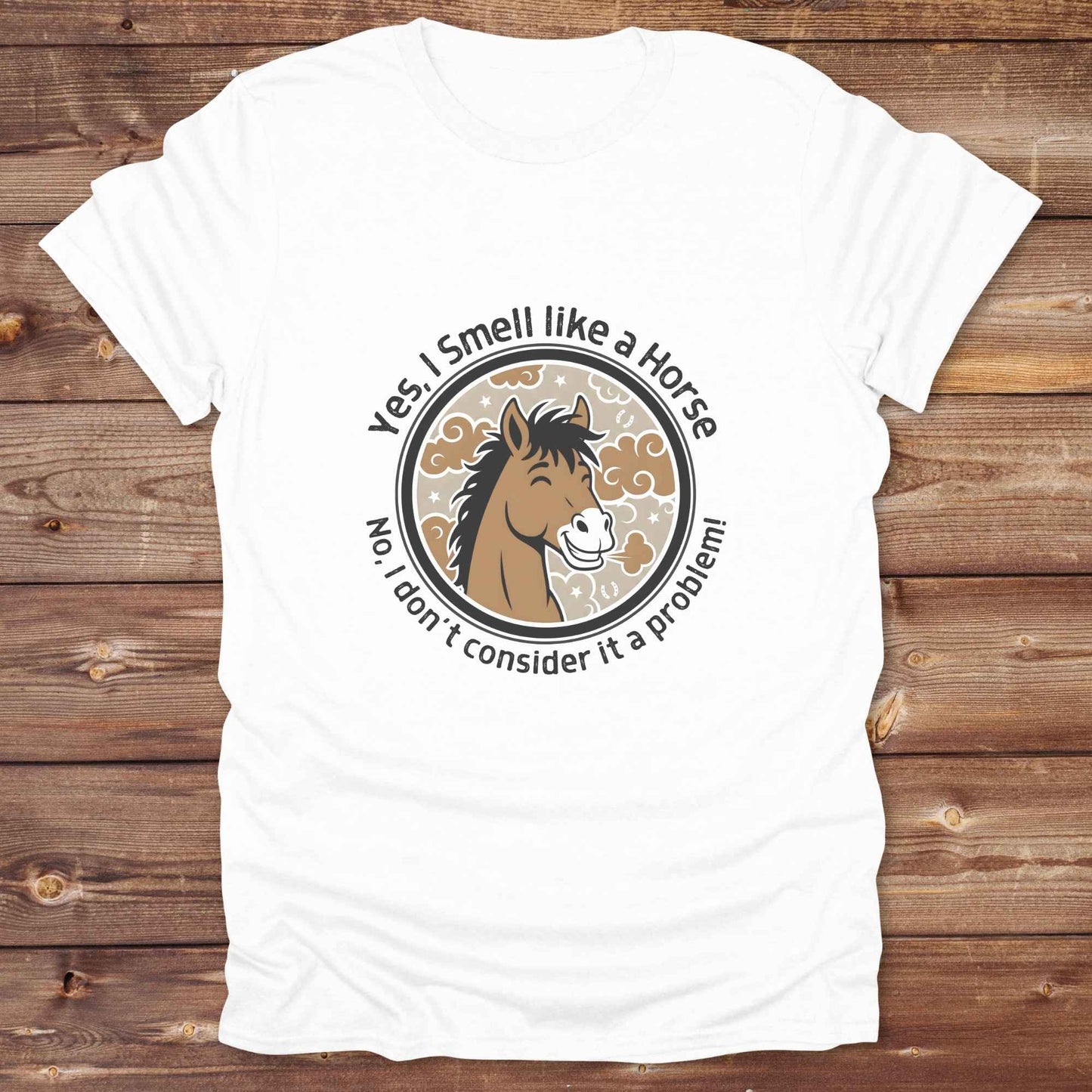 white Yes, I Smell like a Horse T-Shirt, Funny Tees, Western Style Cowgirl Shirts, Equine T-Shirts