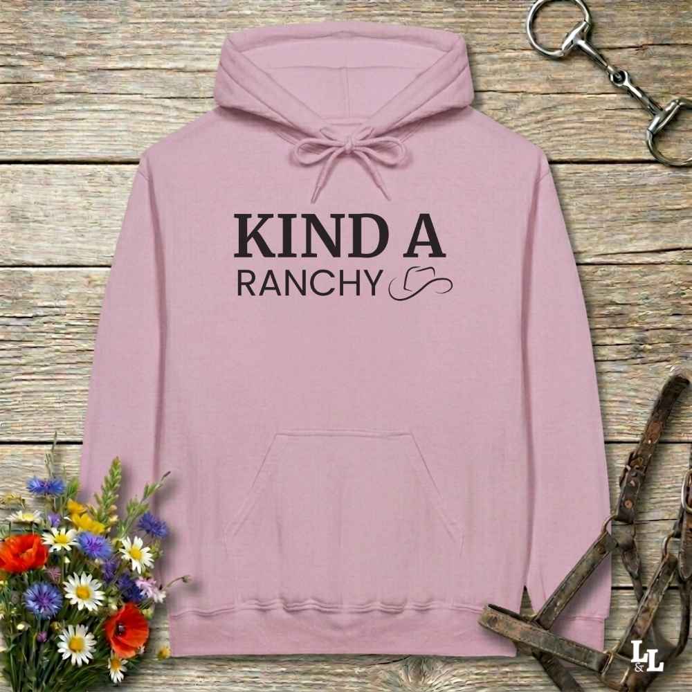 pink Kind a Ranchy Hoodie for Horse Lover, Essential Barn Hoodie Equestrian Apparel Lifestyle