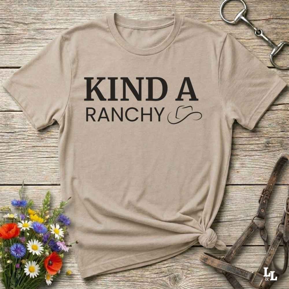 beige  Kind A Ranchy T-Shirt, Fun Tee for Horse Lover, Equestrian Tee Shirt