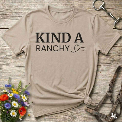 beige  Kind A Ranchy T-Shirt, Fun Tee for Horse Lover, Equestrian Tee Shirt