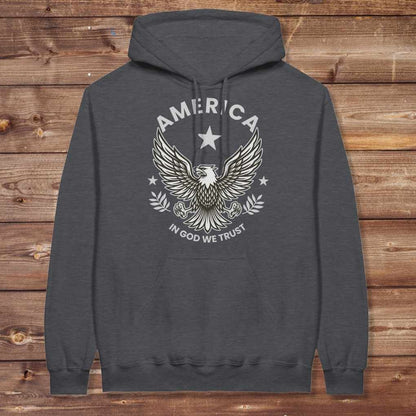 Dark grey America Eagle Hoodie for Horse Lovers, Western Style Hoodie, Barn Apparel