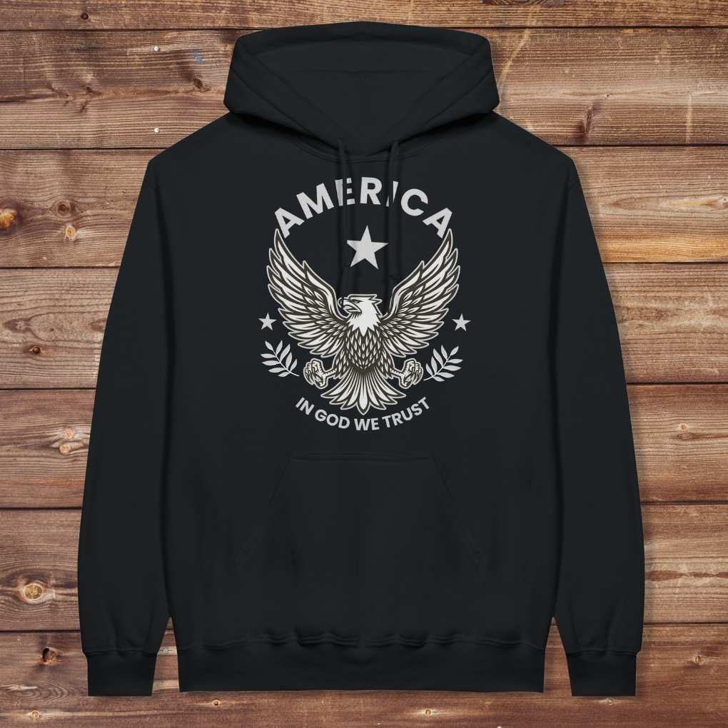 Black America Eagle Hoodie for Horse Lovers, Western Style Hoodie, Barn Apparel