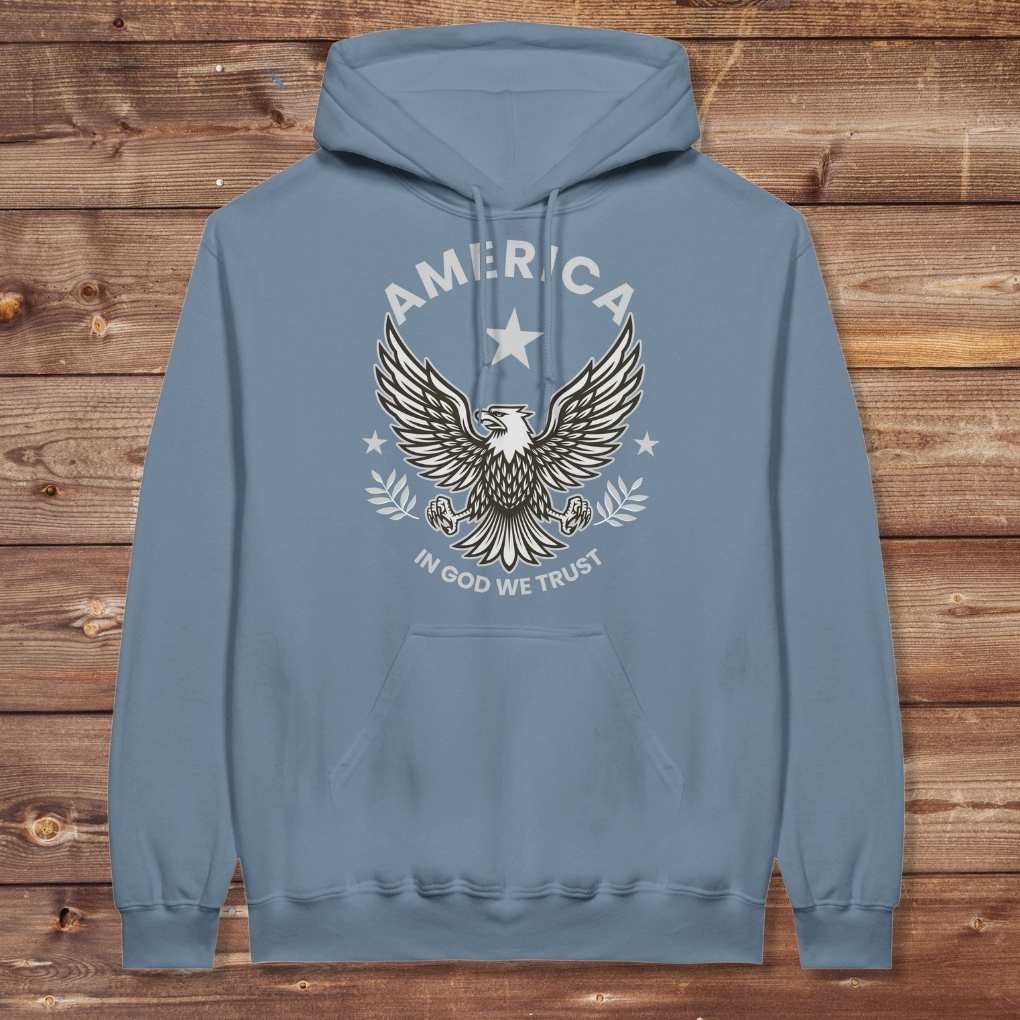 Blue America Eagle Hoodie for Horse Lovers, Western Style Hoodie, Barn Apparel