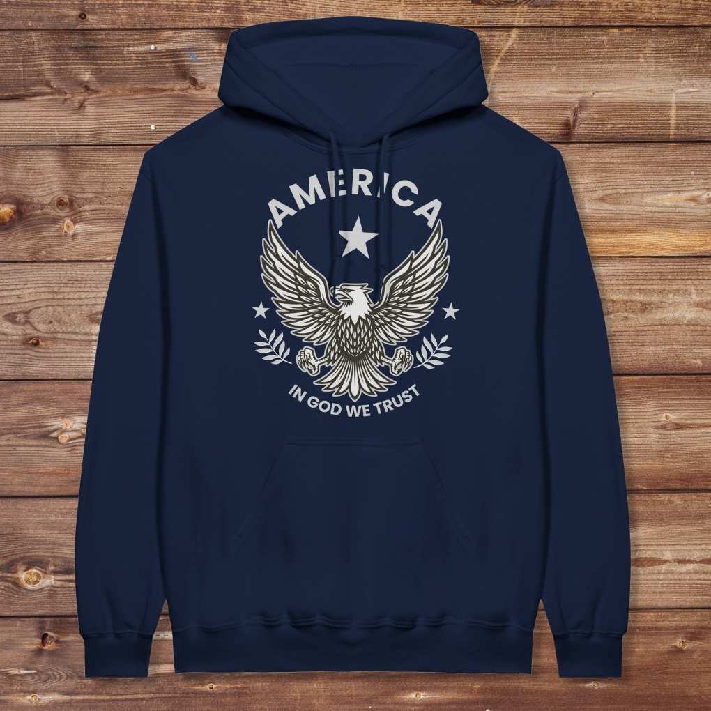 Navy Blue America Eagle Hoodie for Horse Lovers, Western Style Hoodie, Barn Apparel