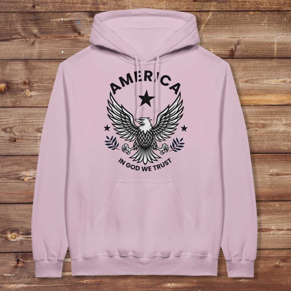 Pink America Eagle Hoodie for Horse Lovers, Western Style Hoodie, Barn Apparel