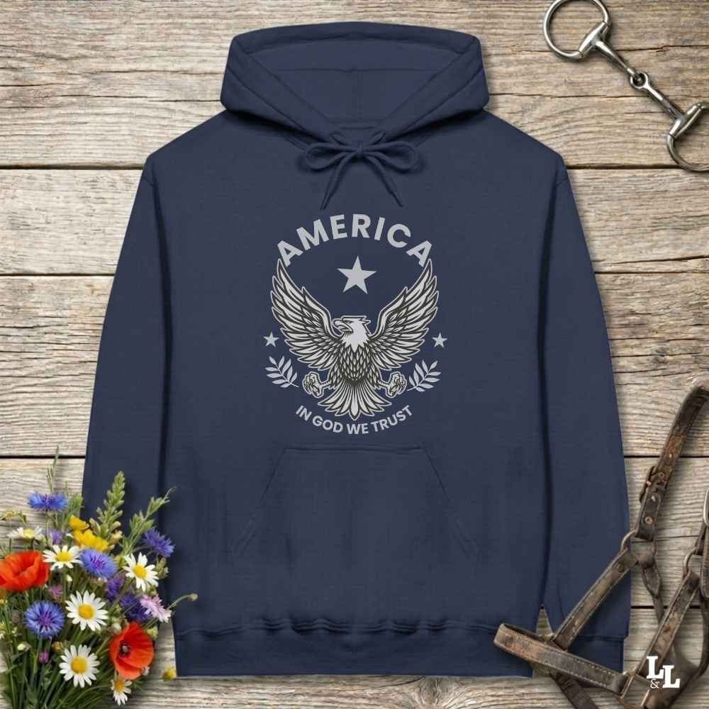 navy blue  America Eagle Hoodie for Horse Lovers, Western Style Hoodie, Barn Apparel