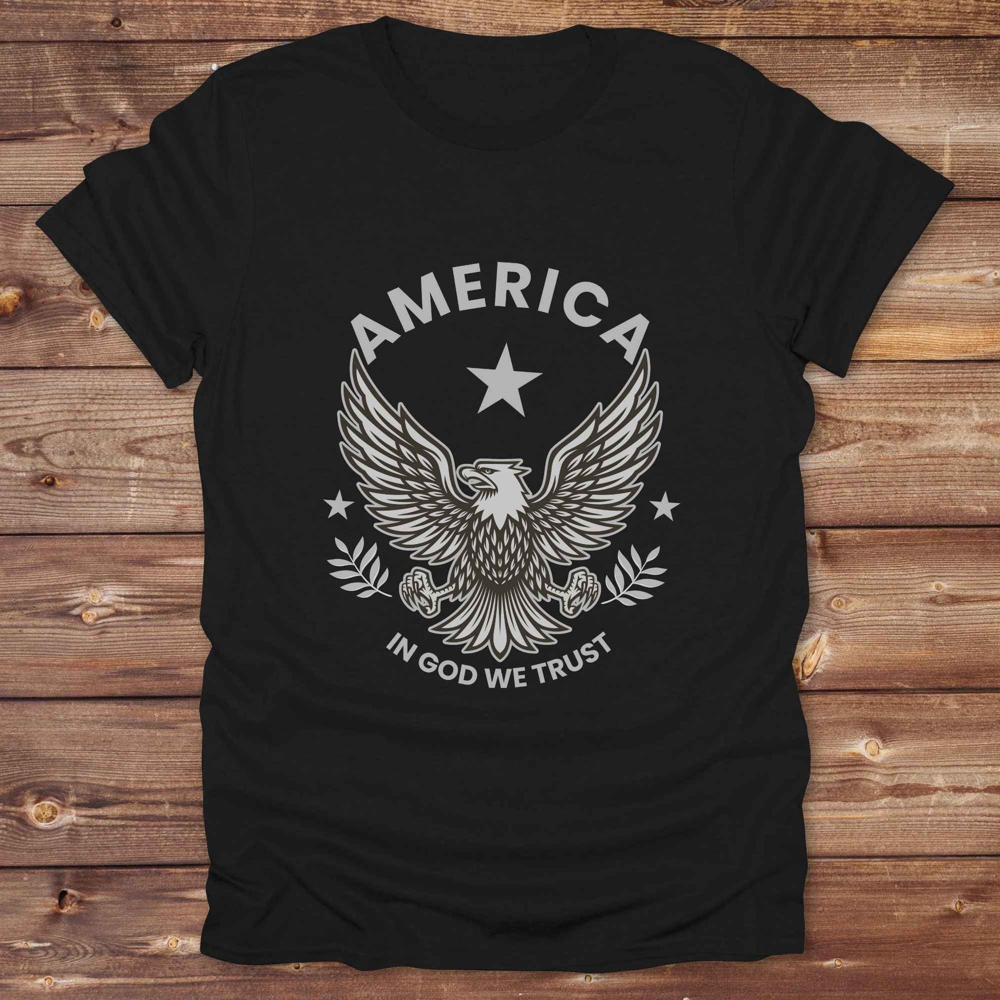 black American Eagle T-Shirt, Cowboy Graphic Tee Western Style Shirt, Horse Lover Tee
