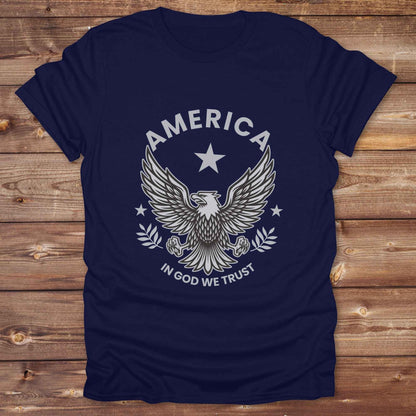 navy blue American Eagle T-Shirt, Cowboy Graphic Tee Western Style Shirt, Horse Lover Tee