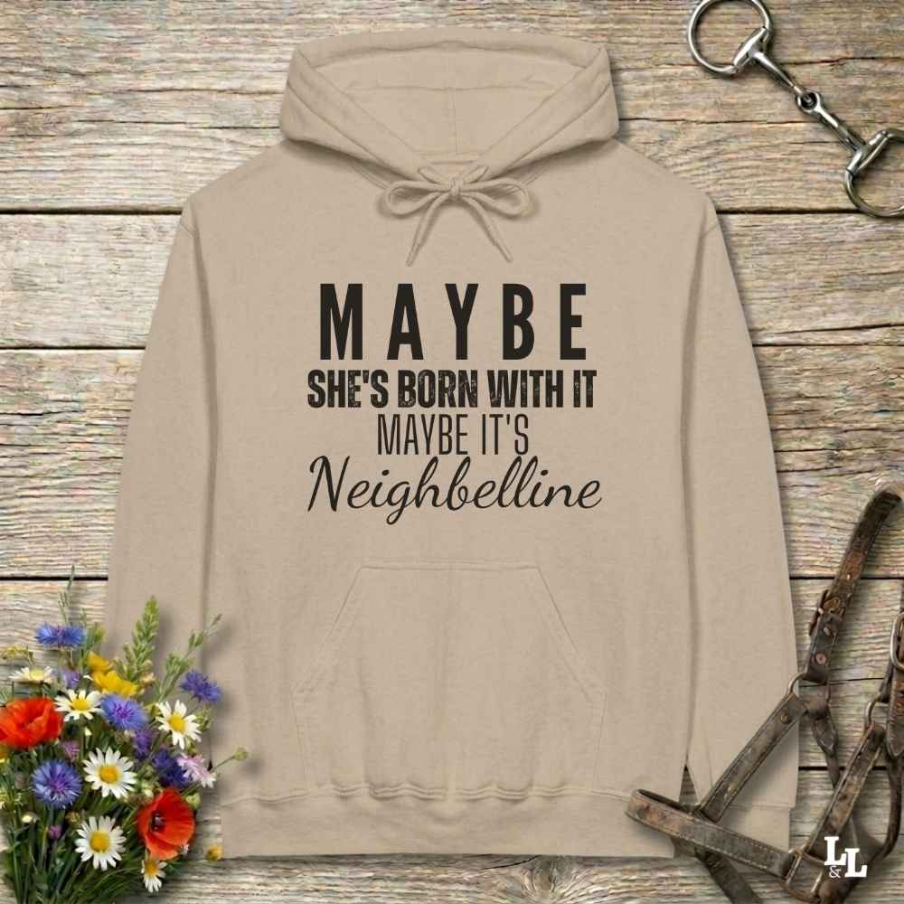 beige  Neighbelline Hoodie for Horse Riders, Barn Apparel, Cowgirl Sweatshirt