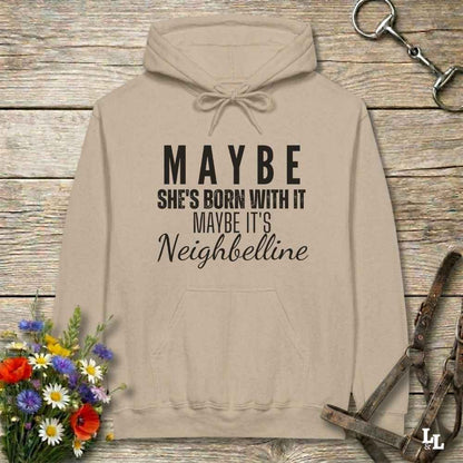beige  Neighbelline Hoodie for Horse Riders, Barn Apparel, Cowgirl Sweatshirt
