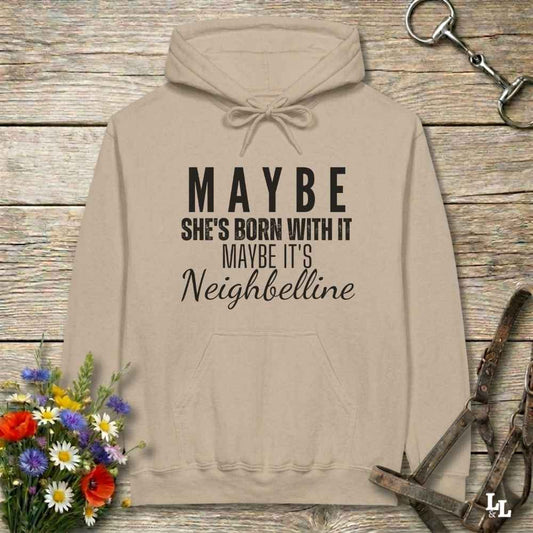 beige  Neighbelline Hoodie for Horse Riders, Barn Apparel, Cowgirl Sweatshirt