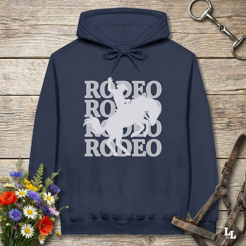 navy blue Rodeo Hoodie for Horse Lovers, Barn Apparel, Cowgirl Sweatshirt
