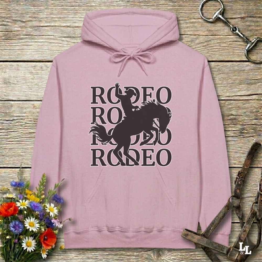 pink Rodeo Hoodie for Horse Lovers, Barn Apparel, Cowgirl Sweatshirt