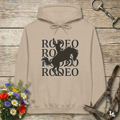 beige Rodeo Hoodie for Horse Lovers, Barn Apparel, Cowgirl Sweatshirt