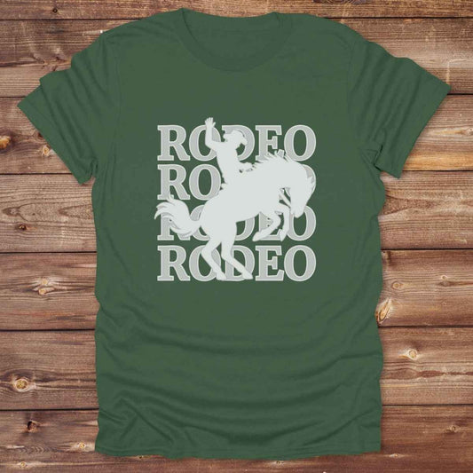 military green Rodeo T-Shirt for Horse Lovers, Cowboy Shirt Western Tee, Equestrian Apparel