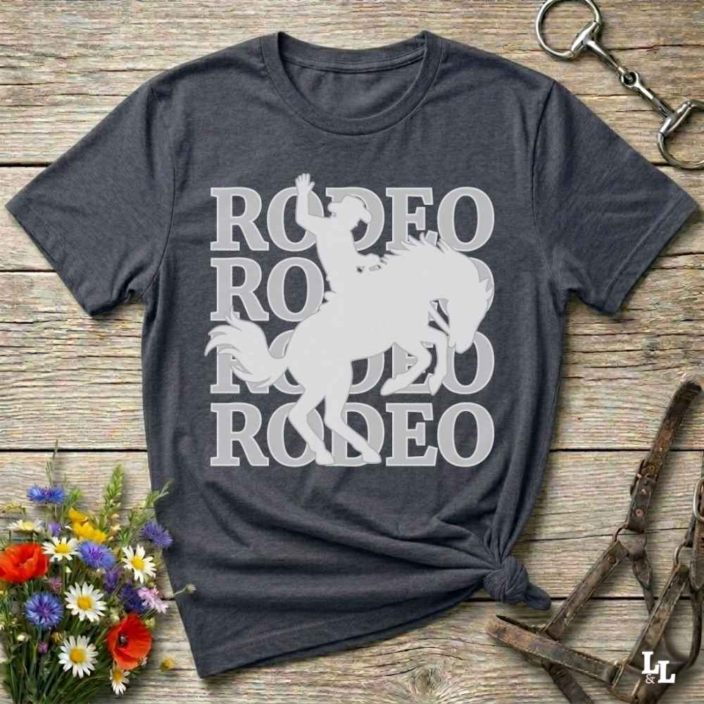 gray  Rodeo T-Shirt for Horse Lovers, Cowboy Shirt Western Tee, Equestrian Apparel
