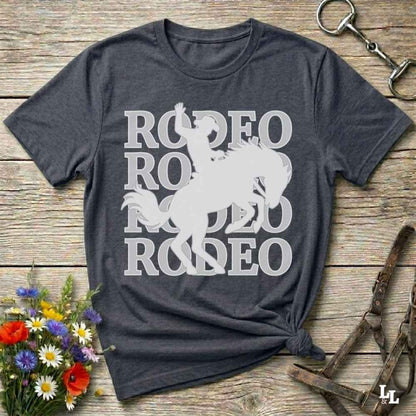 gray  Rodeo T-Shirt for Horse Lovers, Cowboy Shirt Western Tee, Equestrian Apparel