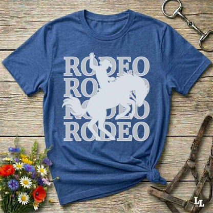blue Rodeo T-Shirt for Horse Lovers, Cowboy Shirt Western Tee, Equestrian Apparel