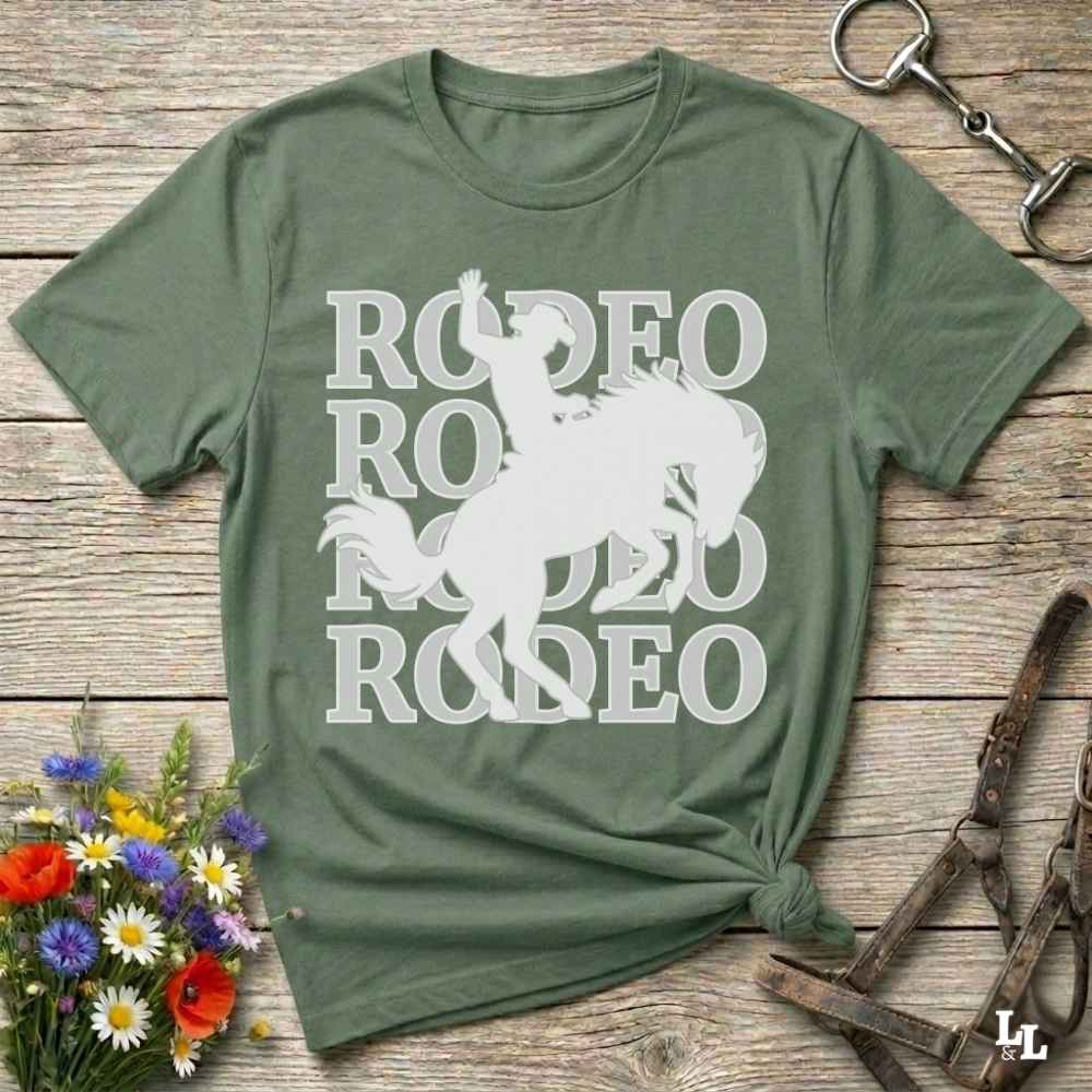 green  Rodeo T-Shirt for Horse Lovers, Cowboy Shirt Western Tee, Equestrian Apparel