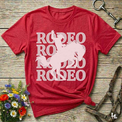 red  Rodeo T-Shirt for Horse Lovers, Cowboy Shirt Western Tee, Equestrian Apparel