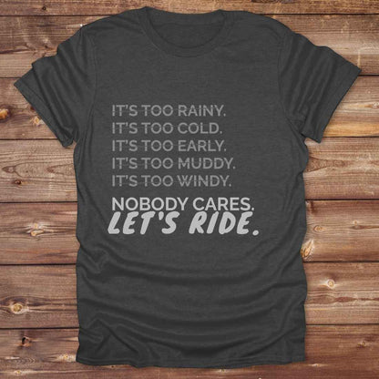 dark heather grey Let's Ride T-Shirt Barn Essential Tee for Horse Riders, Equestrian Apparel