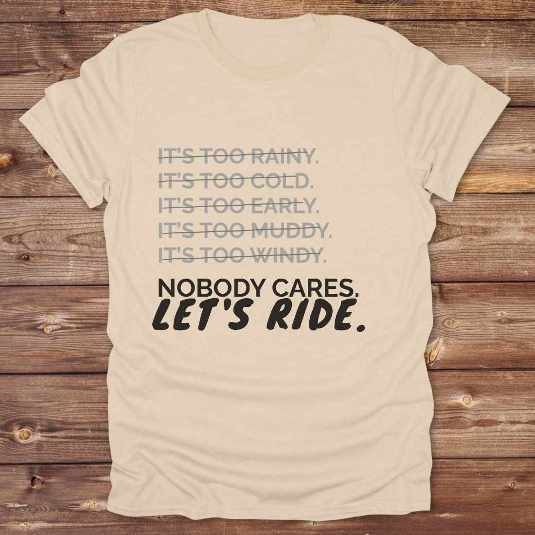 sand beige Let's Ride T-Shirt Barn Essential Tee for Horse Riders, Equestrian Apparel