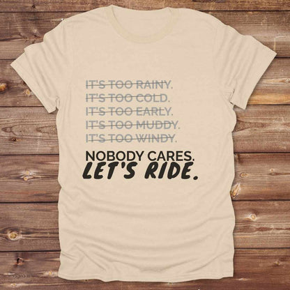 sand beige Let's Ride T-Shirt Barn Essential Tee for Horse Riders, Equestrian Apparel