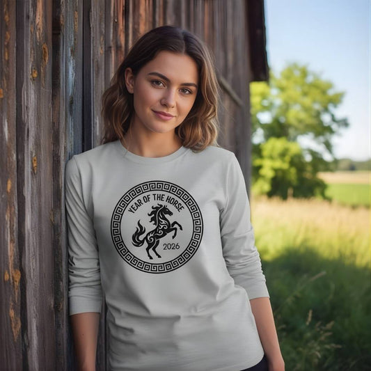 Year of the Horse Long Sleeve Tee for Horse Riders, Riding Wear