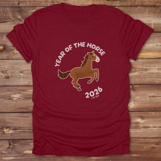 cardinal red Year of the Horse T-Shirt for Horse Lovers, Horseback Riding Tee Cowgirl Shirt, Equine Apparel