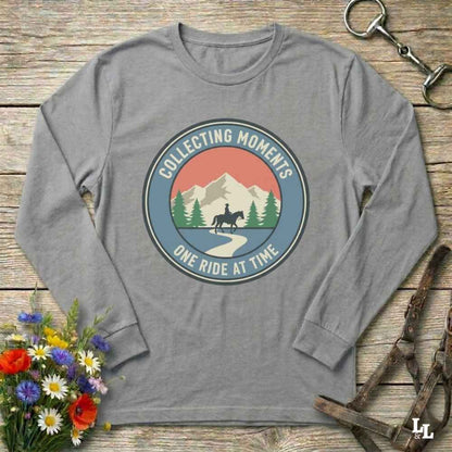 gray collecting moments one ride at a time t-shirt, perfect gift for horse lovers