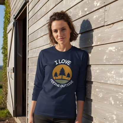 I Love Peeing Outside Long Sleeve Tee for Horse Lovers, Trail Riding Tee for Horse Riders