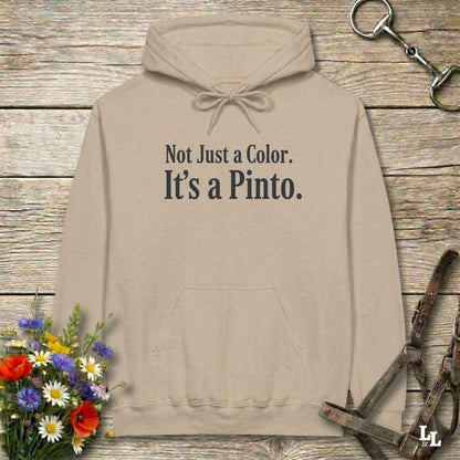 beige Not Just a Color Hoodie for Pinto Horse Lovers, Cozy Barn Wear Hoodie for Horse Riders