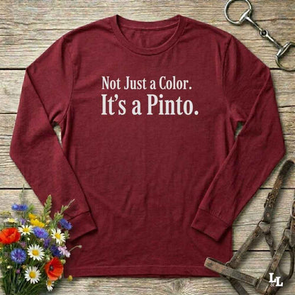 red Not Just a Color Long Sleeve Tee for Pinto Lovers, Trail Riding Tee