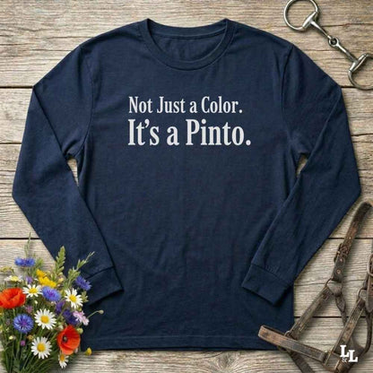 navy blue Not Just a Color Long Sleeve Tee for Pinto Lovers, Trail Riding Tee