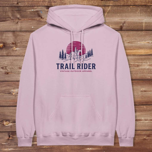Pink Trail Rider Hoodie for Horse Lovers, Equestrian wear for Horse Riders, Trail Riding Hoodie