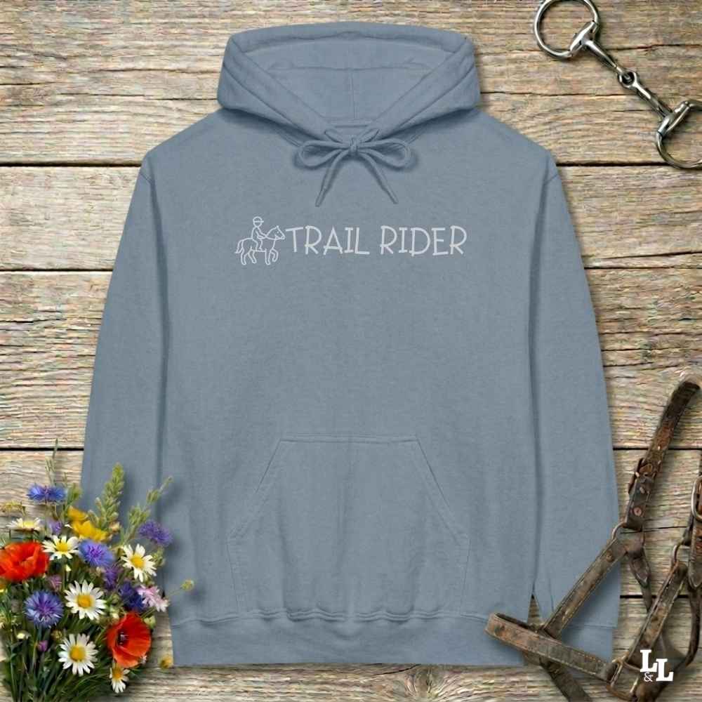 blue Trail Rider Hoodie for Horse Riders, Trail Riding Hoodie, Equestrian Wear