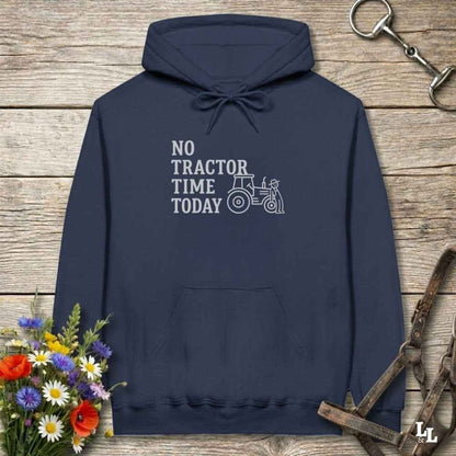 navy blue No Tractor Time Today Hoodie for Horse Riders, Outdoor Hoodie Barn Wear