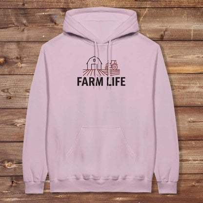 Pink Farm Life Hoodie for Horse Riders, Outdoor Hoodie, Farmers Barn Wear