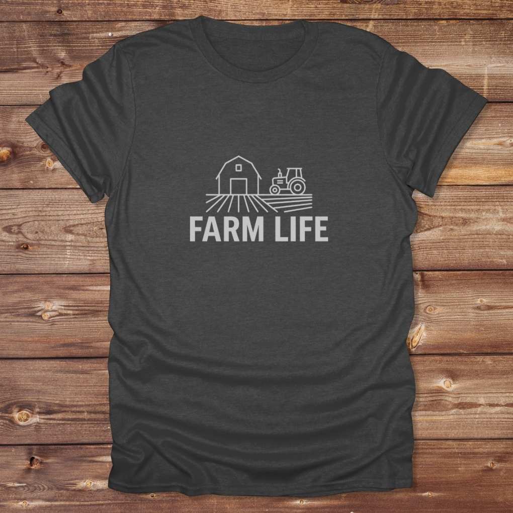 Grey Farm Life T-Shirt for Outdoor People, Horse Riders Tee, Barn Wear Tee
