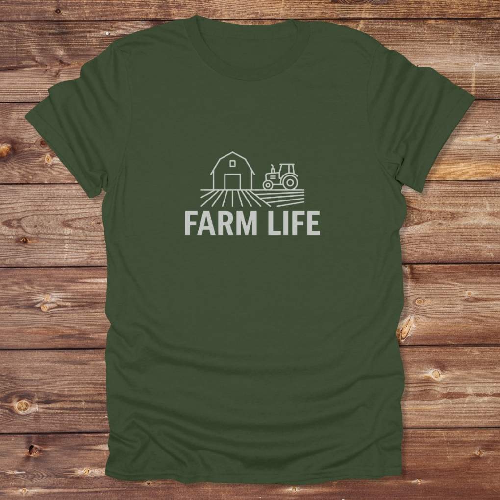 Green Farm Life T-Shirt for Outdoor People, Horse Riders Tee, Barn Wear Tee