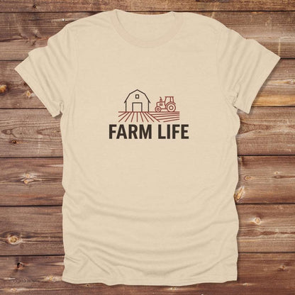 Beige Farm Life T-Shirt for Outdoor People, Horse Riders Tee, Barn Wear Tee