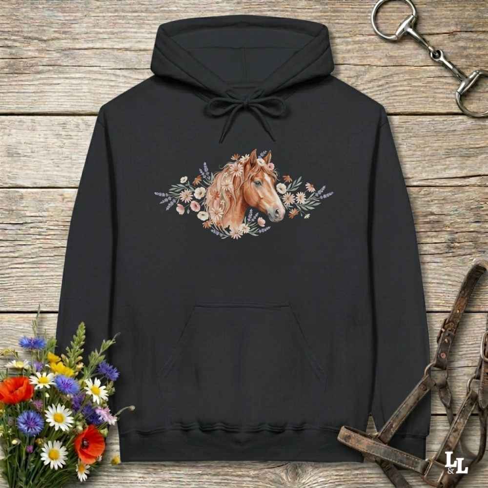 black Wild and Free Hoodie for Horse Riders, Equestrian Hoodie Cozy Barn Wear, perfect gift for horse lovers