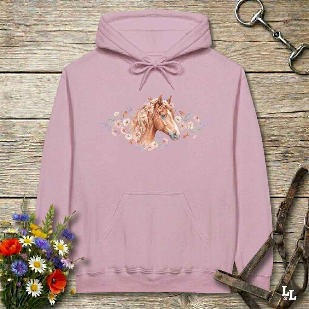 pink Wild and Free Hoodie for Horse Riders, Equestrian Hoodie Cozy Barn Wear, perfect gift for horse lovers