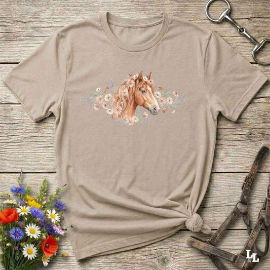 beige Wild and Free T-Shirt for Horse Lovers, Equestrian Apparel, Barn Wear Trail Riding Tee, perfect gift for horse rider, unisex tee
