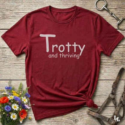 red  Trotty and Thriving T-Shirt for Horse Lovers, Trail Riding Tee Equestrian Top, perfect gift for horse lovers, mothers day gift