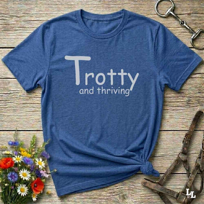 blue  Trotty and Thriving T-Shirt for Horse Lovers, Trail Riding Tee Equestrian Top, perfect gift for horse lovers, mothers day gift