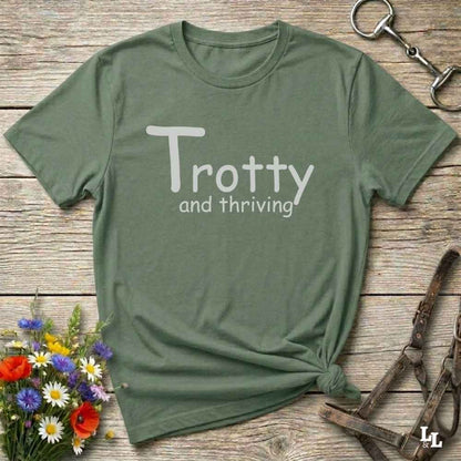 green  Trotty and Thriving T-Shirt for Horse Lovers, Trail Riding Tee Equestrian Top, perfect gift for horse lovers, mothers day gift