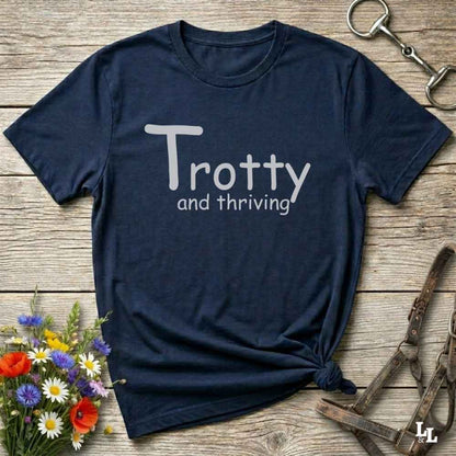 navy blue  Trotty and Thriving T-Shirt for Horse Lovers, Trail Riding Tee Equestrian Top, perfect gift for horse lovers, mothers day gift
