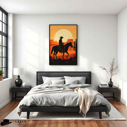 Boho Western Cowboy Print